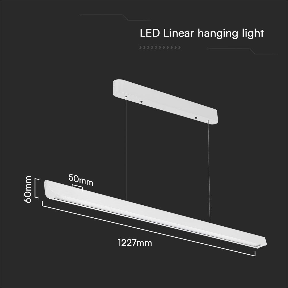 36W LED Linear Hanging Suspension Light Diffuser Plate Type-CCT:3IN1 - White