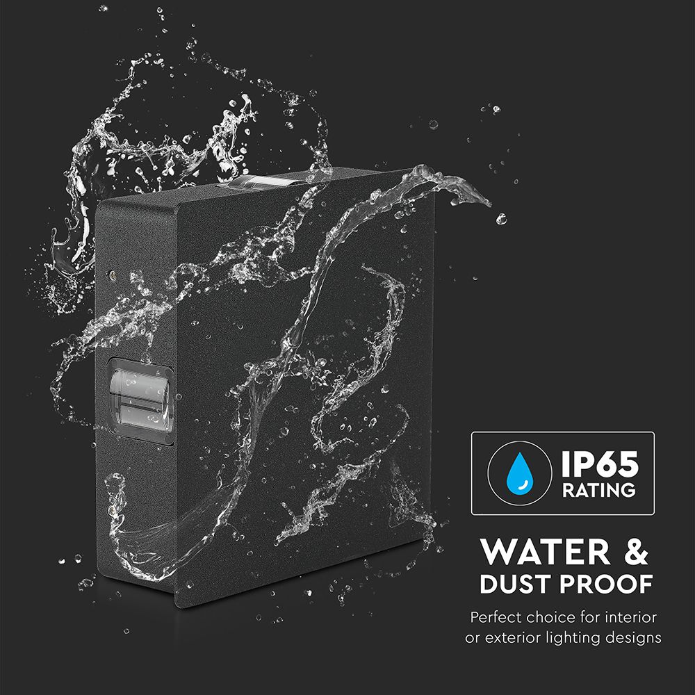 4W LED Wall Light Black Body Square 3000K IP65 img 2