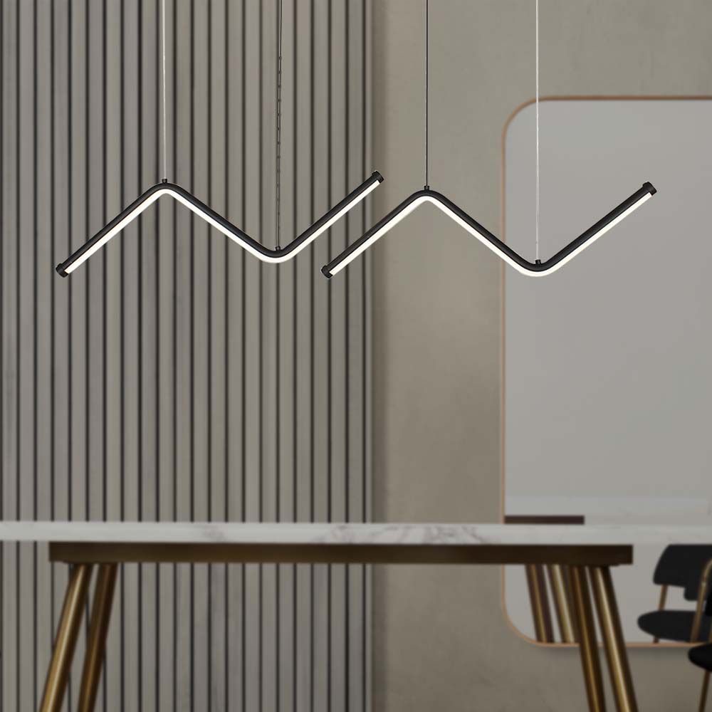 LED Lampada a sospensione di design Curve Nera img 1