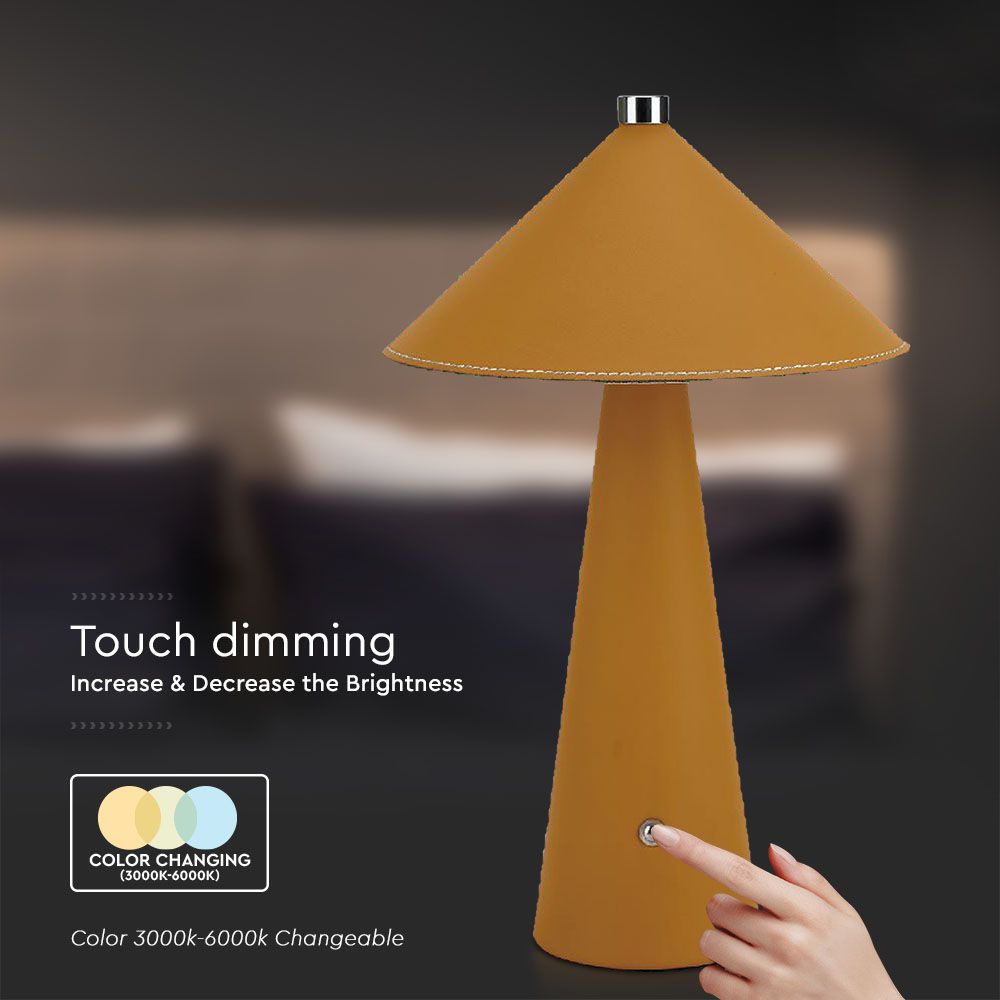 3W LED Magnetic Table Lamp With Battery 4000mAh CCT: 3IN1 Yellow Body Dimmable img 1
