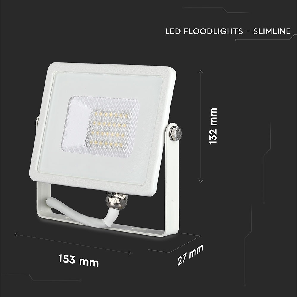 20W LED Proiettore SMD SAMSUNG Chip Corpo Bianco 6400K
