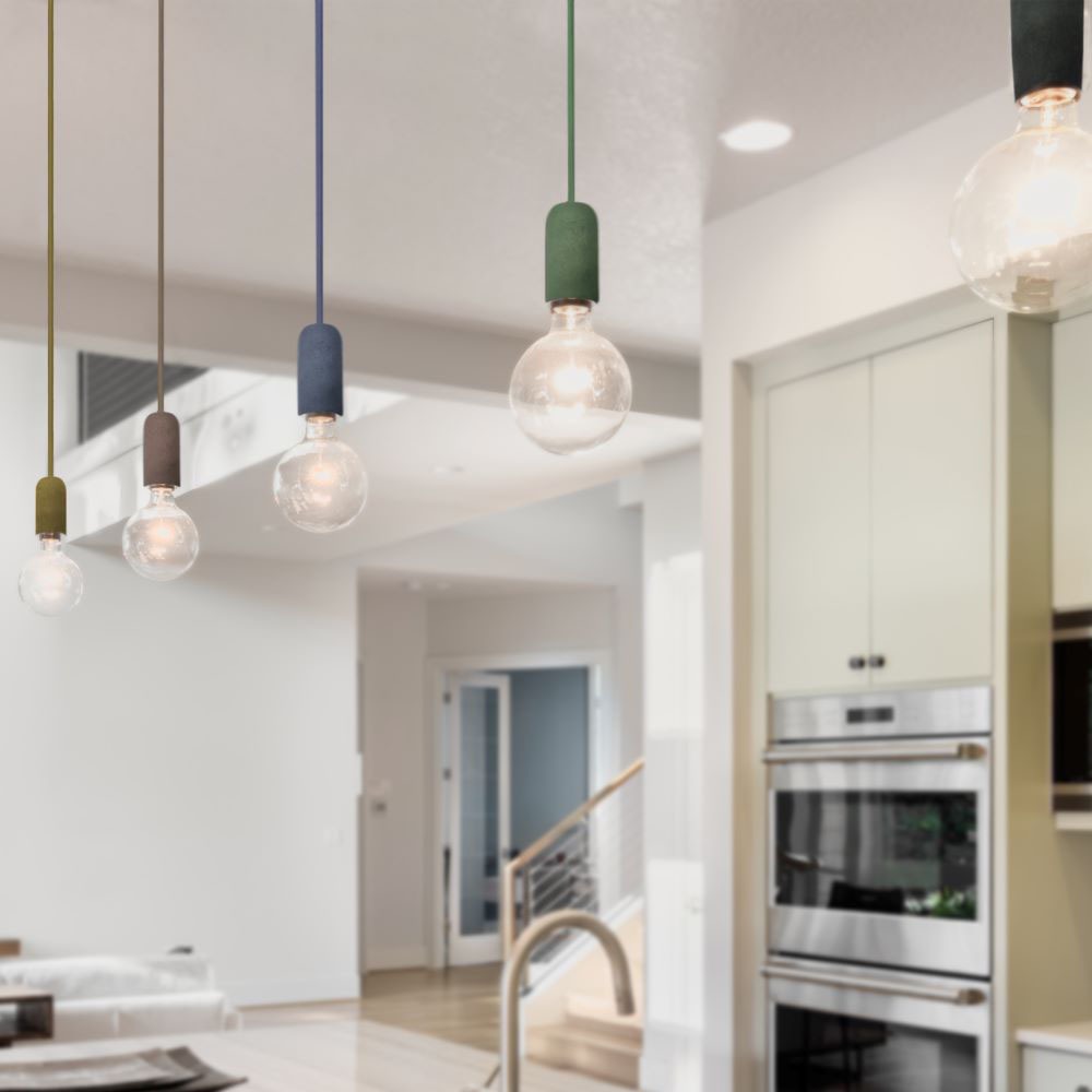 Lampadario con Portalampada Calcestruzzo Giallo img 2