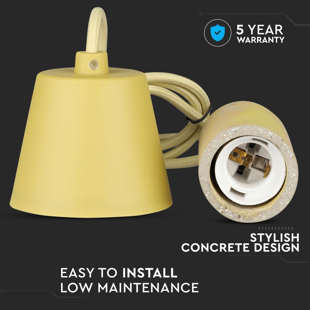 Lampadario con Portalampada Calcestruzzo Giallo