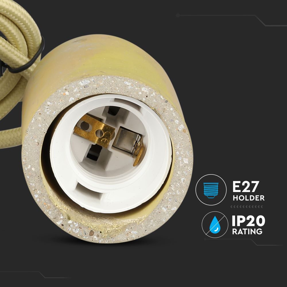 Lampadario con Portalampada Calcestruzzo Giallo img 1