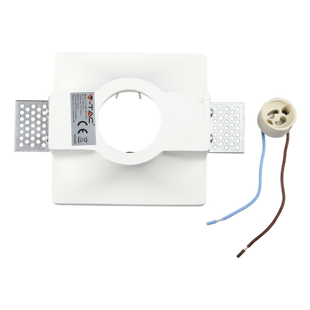 GU10 Fitting quadrato gesso bianco img 4