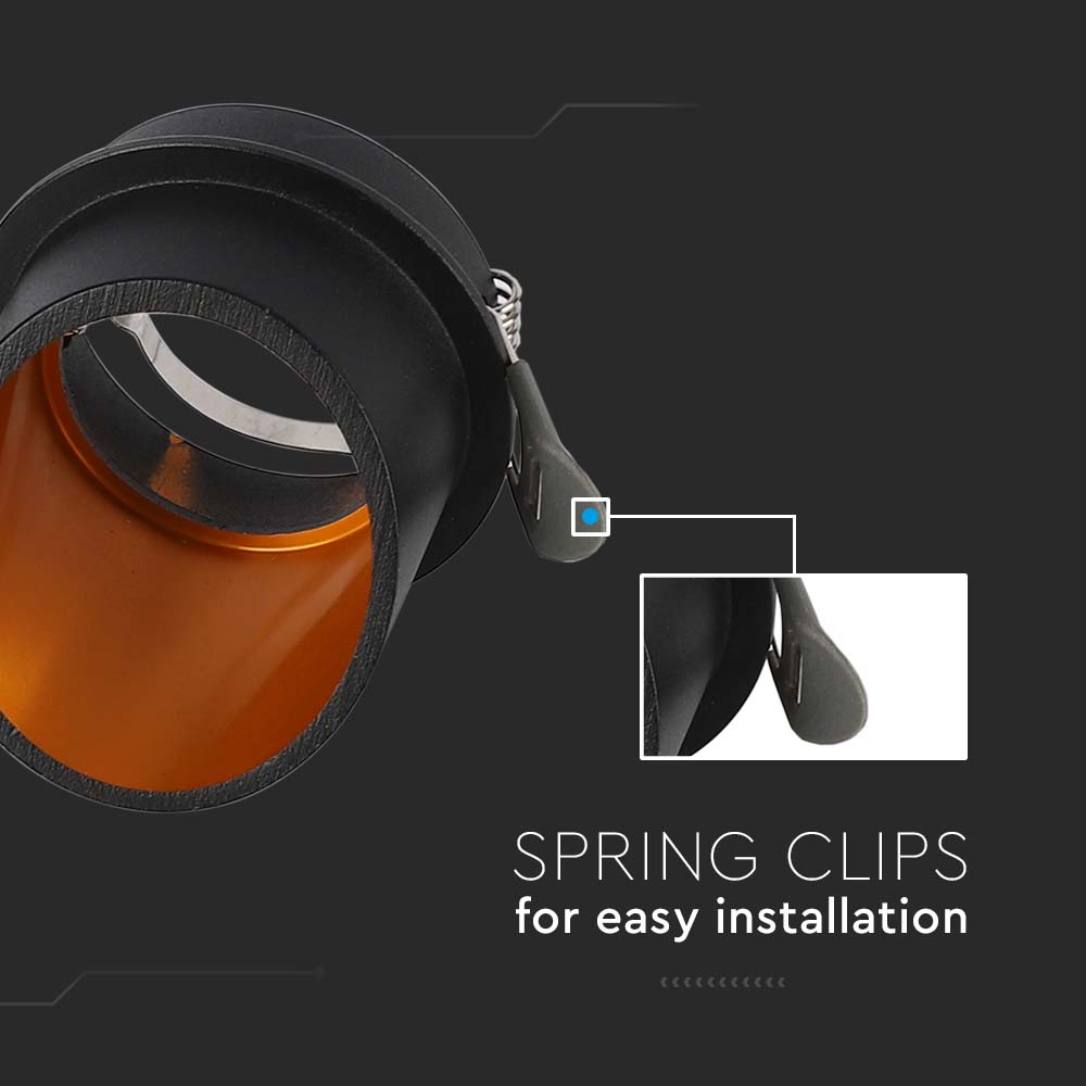 GU10 Fitting Round Black img 1