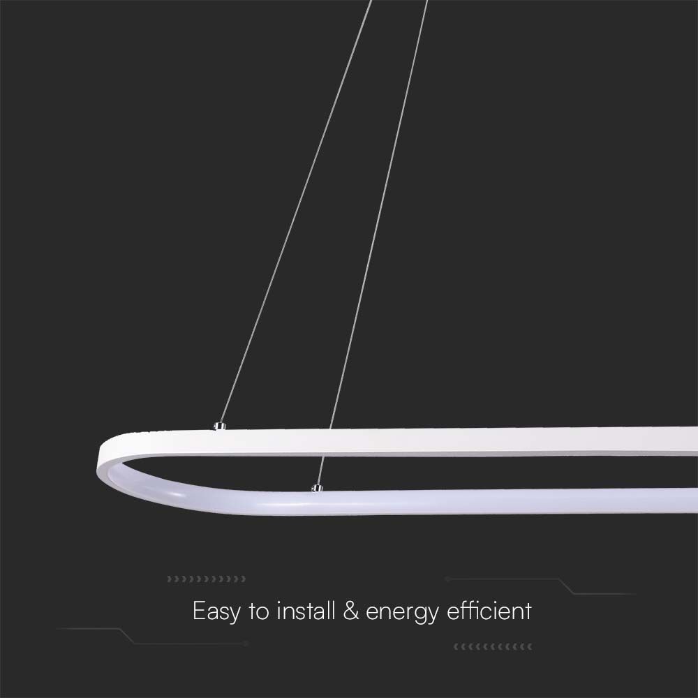 24W LED Hanging Lamp (80*20*100CM) 4000K White Body