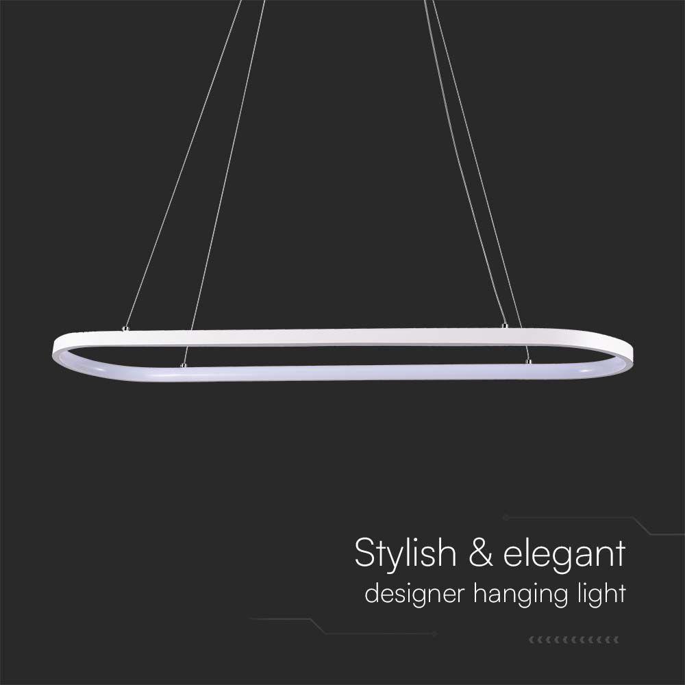 24W LED Hanging Lamp (80*20*100CM) 4000K White Body img 1
