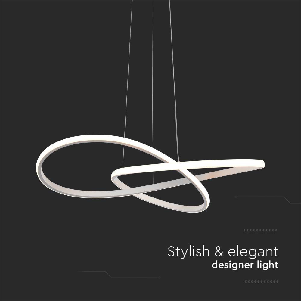 Lampadario LED a Sospensione 20W in Metallo dal Design Moderno 50x10cm Colore Bianco 3000K img 1