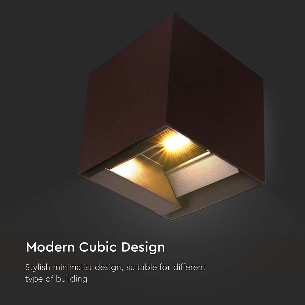 9W LED Solar Wall Light 3in1 Corten Body IP65