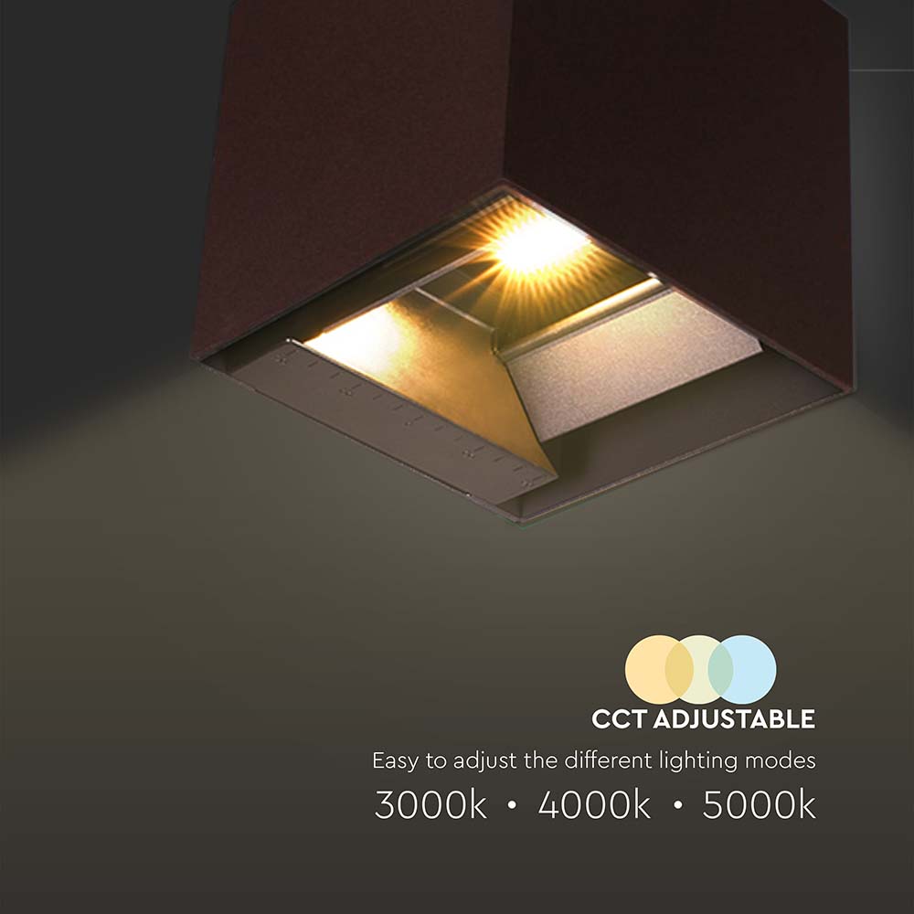9W LED Solar Wall Light 3in1 Corten Body IP65 img 1