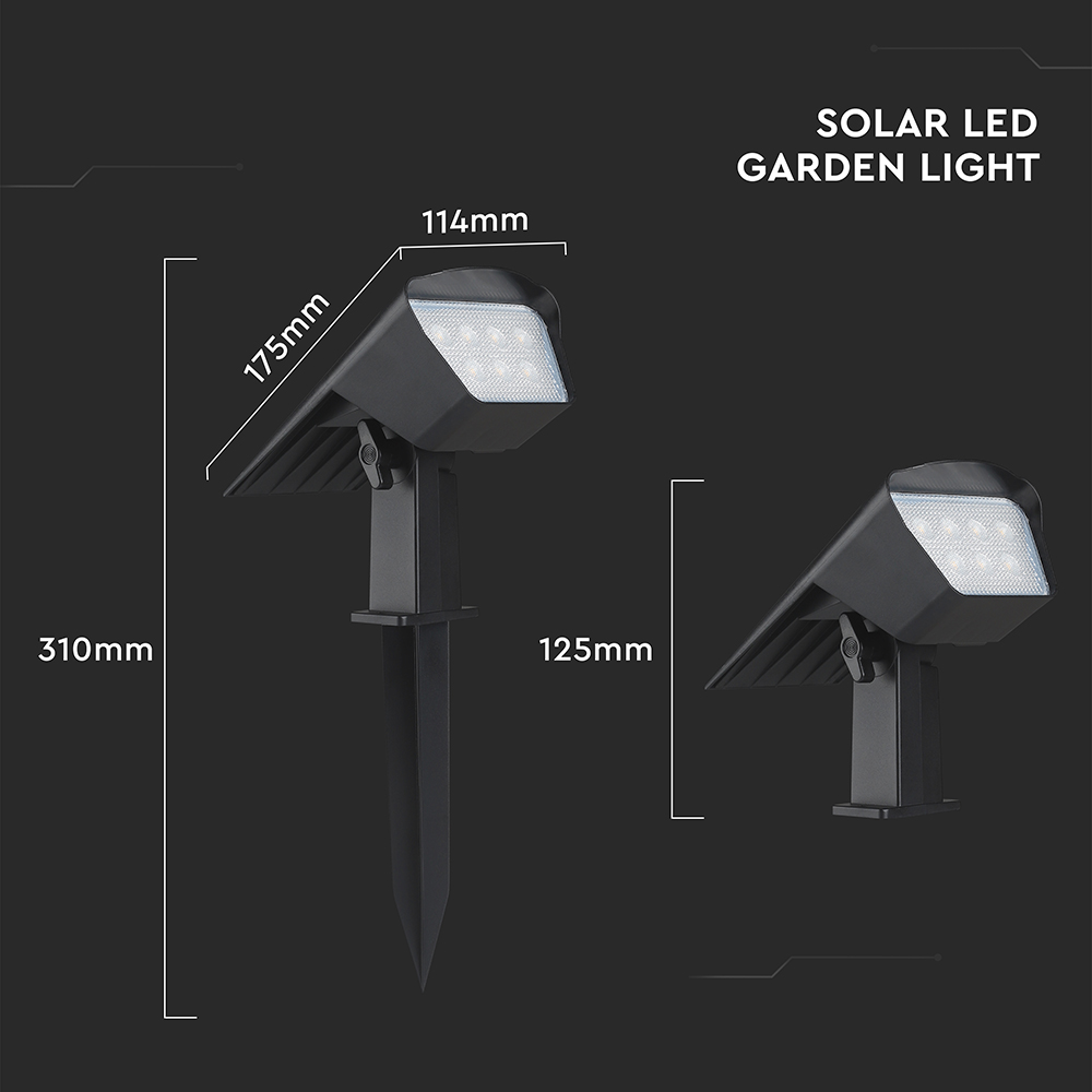 1.3W LED Solar Spike CCT Adjustable IP65