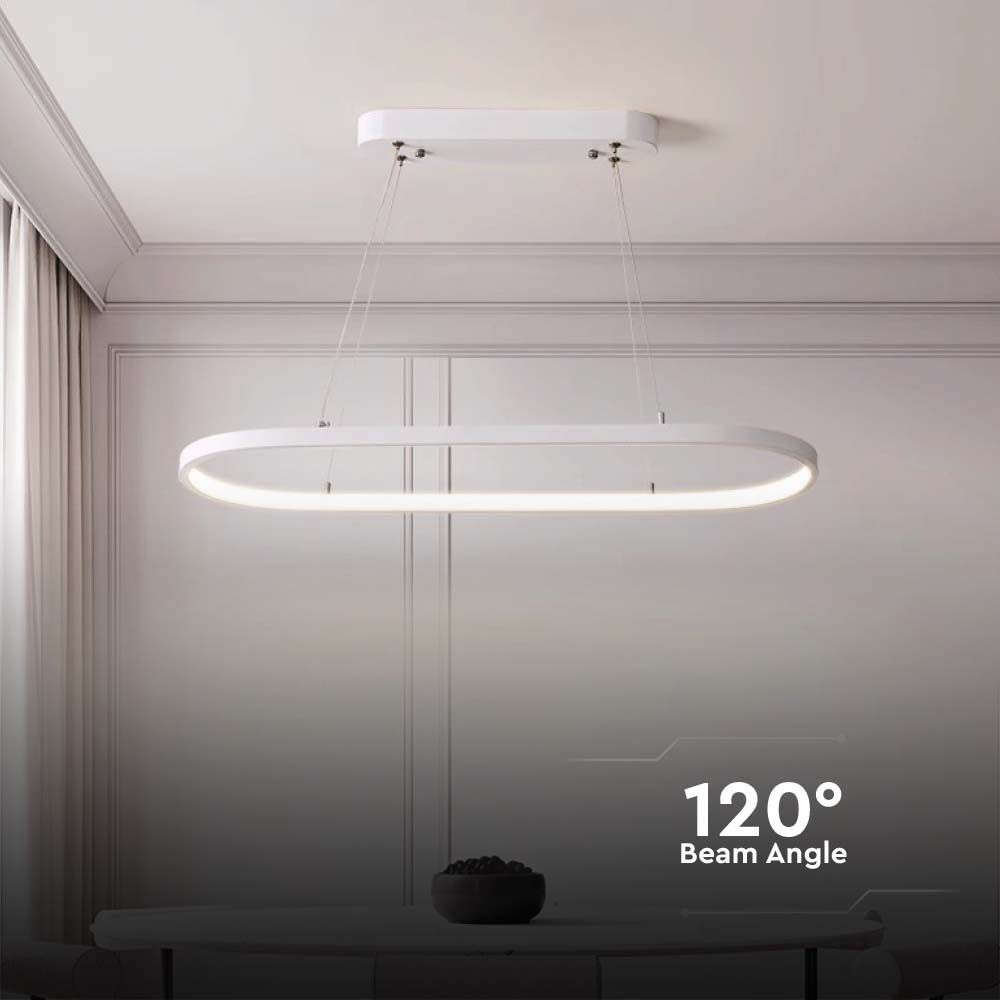 24W LED Hanging Lamp (80*20*100CM) 4000K White Body img 2