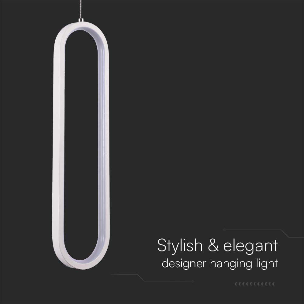 13W LED Hanging Lamp 40CM 3000K White Body img 1