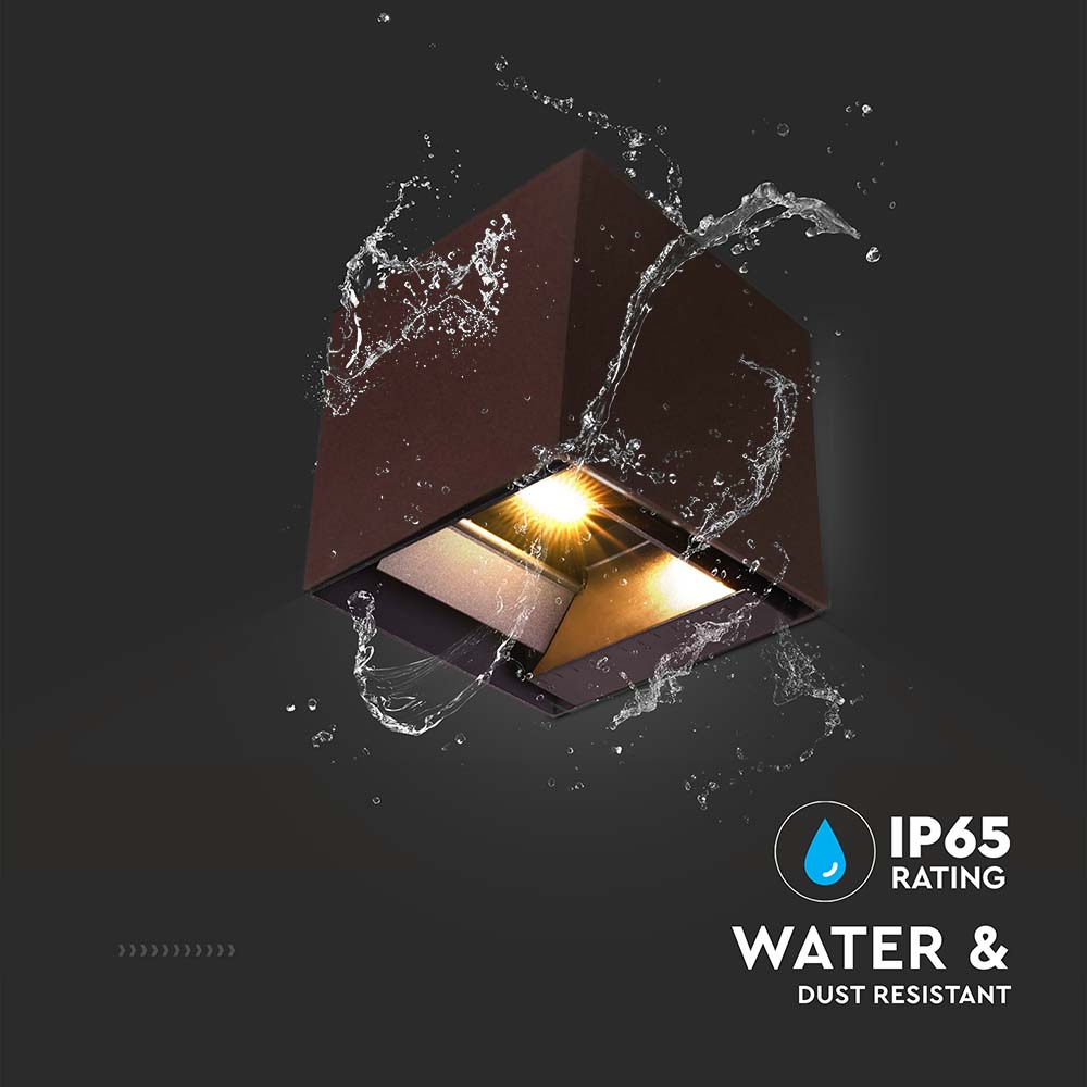 9W LED Solar Wall Light 3in1 Corten Body IP65 img 3