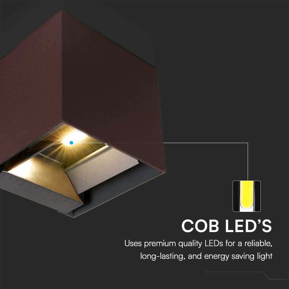 9W LED Solar Wall Light 3in1 Corten Body IP65 img 4