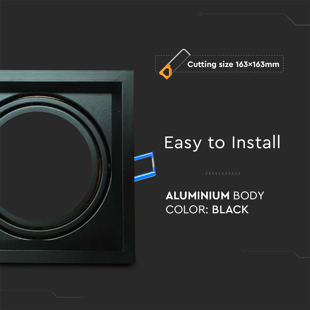 Plafoniere aperte LED 1xAR111 Nero