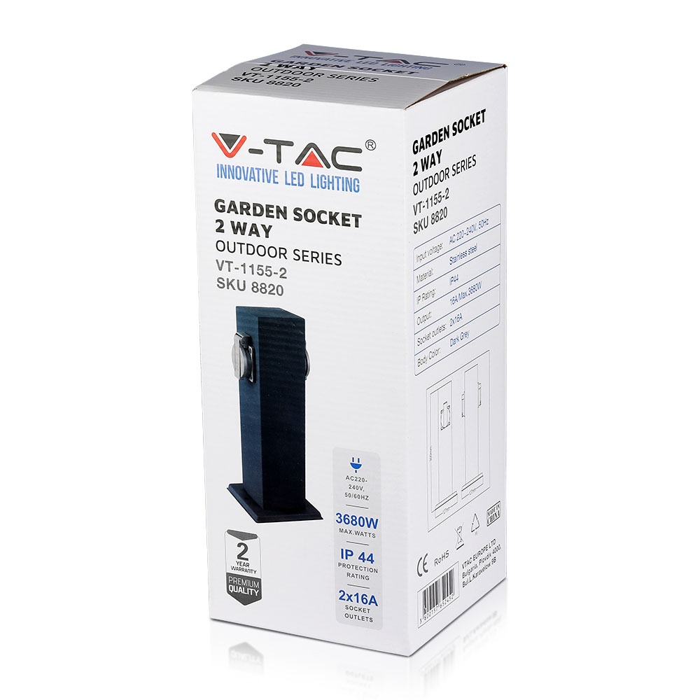 Presa doppia da giardino IP44