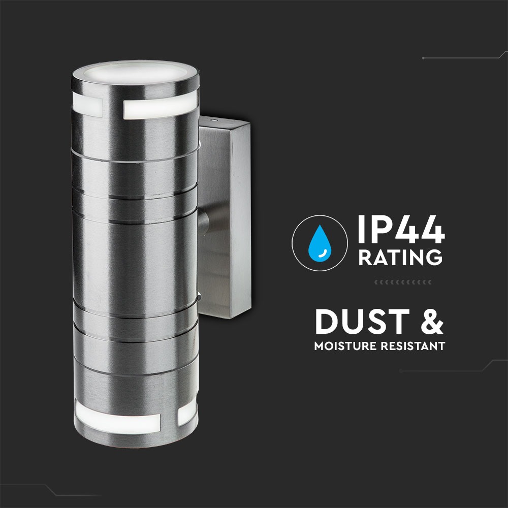 Portafaretto da Muro Vetro GU10 in Acciaio corpo a 2 Uscite img 1