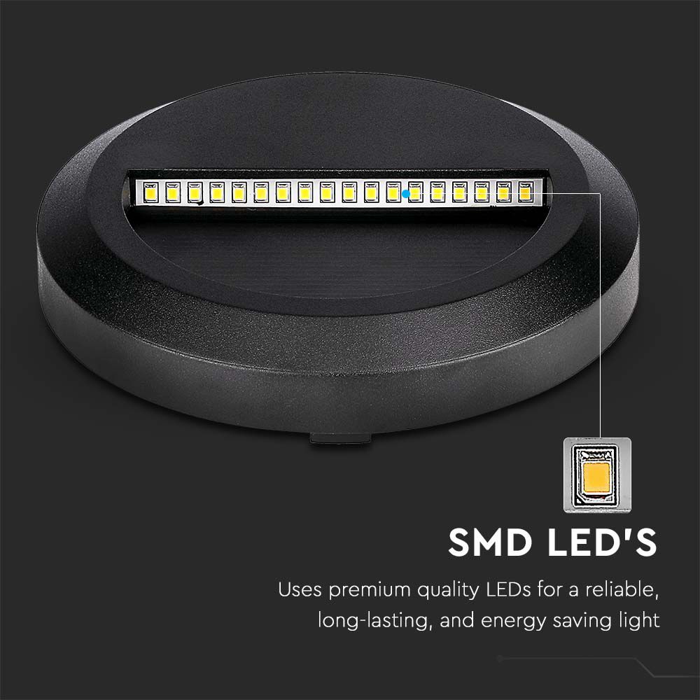 2W LED Step Black Body Round 3000K