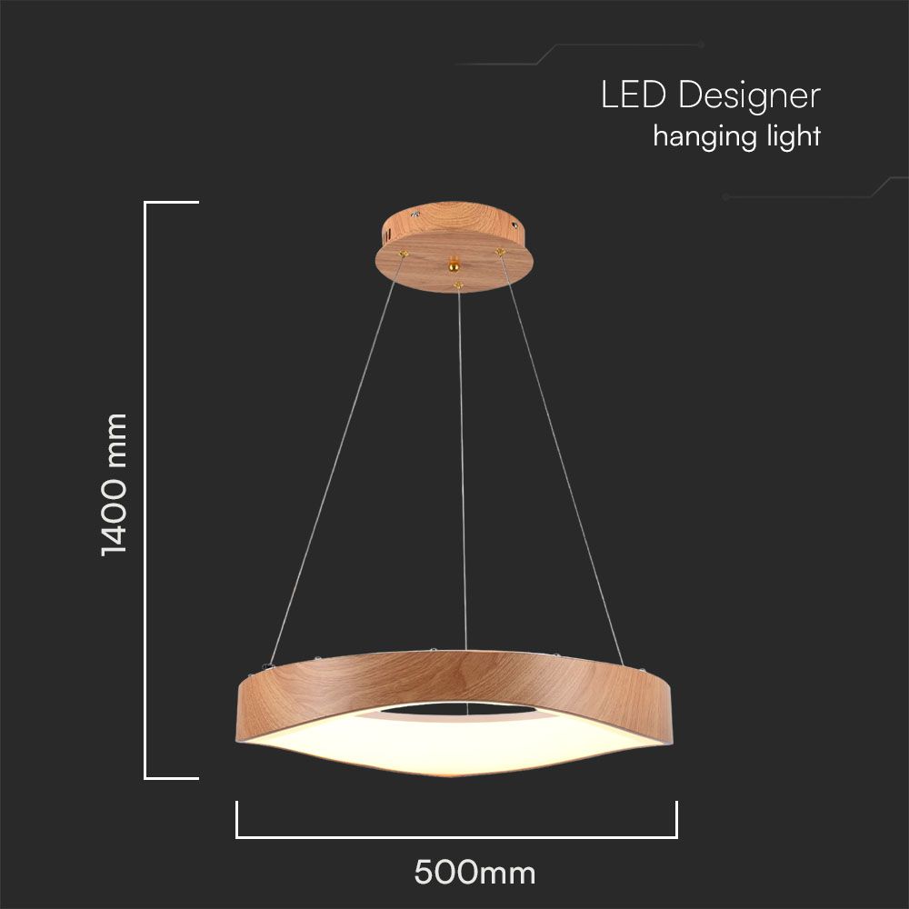 LED Designer Pendant Lampholder Wood Painting+White Body D500