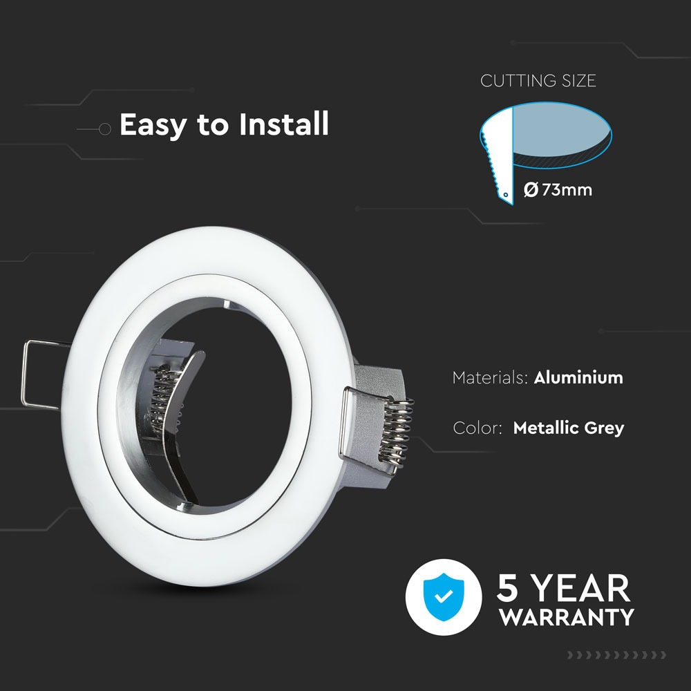 GU10 Corpo Faretto Rotondo Grigio argento img 1