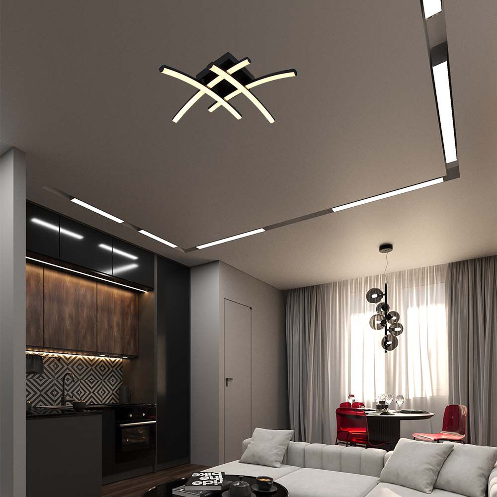 Lampadario LED dal Design Moderno Colore Nero img 1