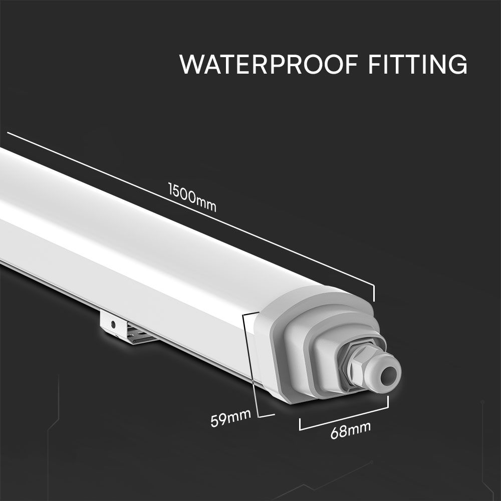 LED Waterproof Lamp SAMSUNG CHIP GT Series 1500mm 48W 4000K 120LM/WATT Quick Connection