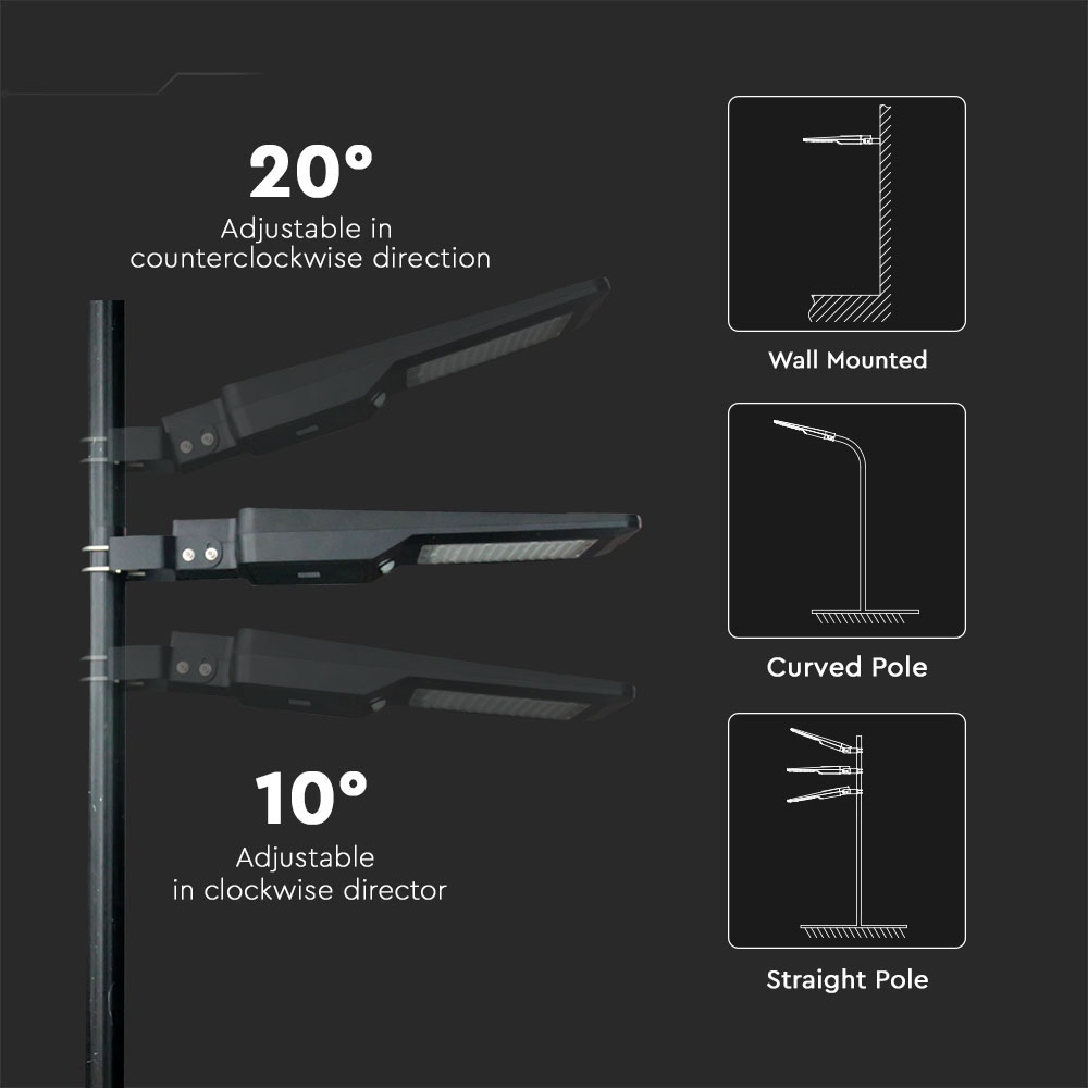 40W LED Armatura solare stradale Corpo nero  4000K 120lm/W img 6