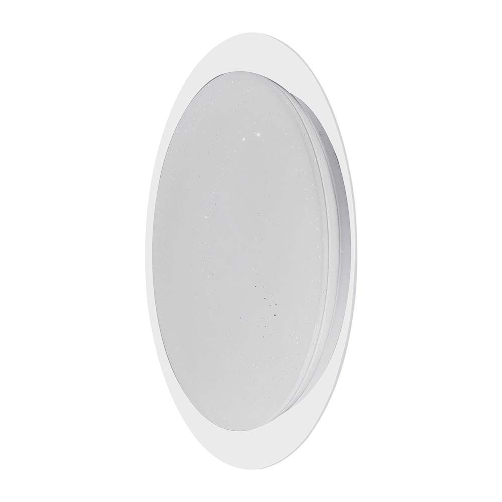 Plafoniera LED Rotonda con Telecomando Cambia Colore 3 in 1 Effetto Stellato d: 400mm h: 70mm Dimmerabile