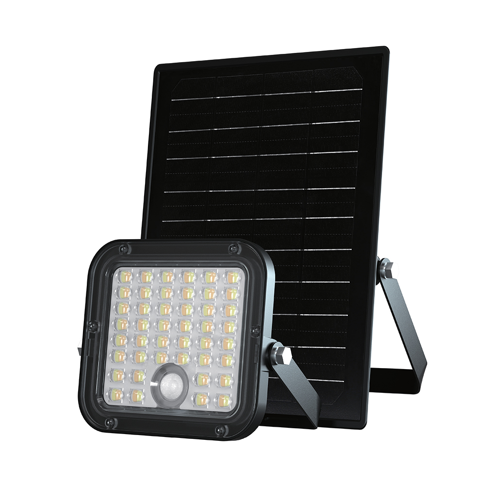 10W LED Solar Faro LiFePo Battery 3.7V Black CCT 4000K6000K