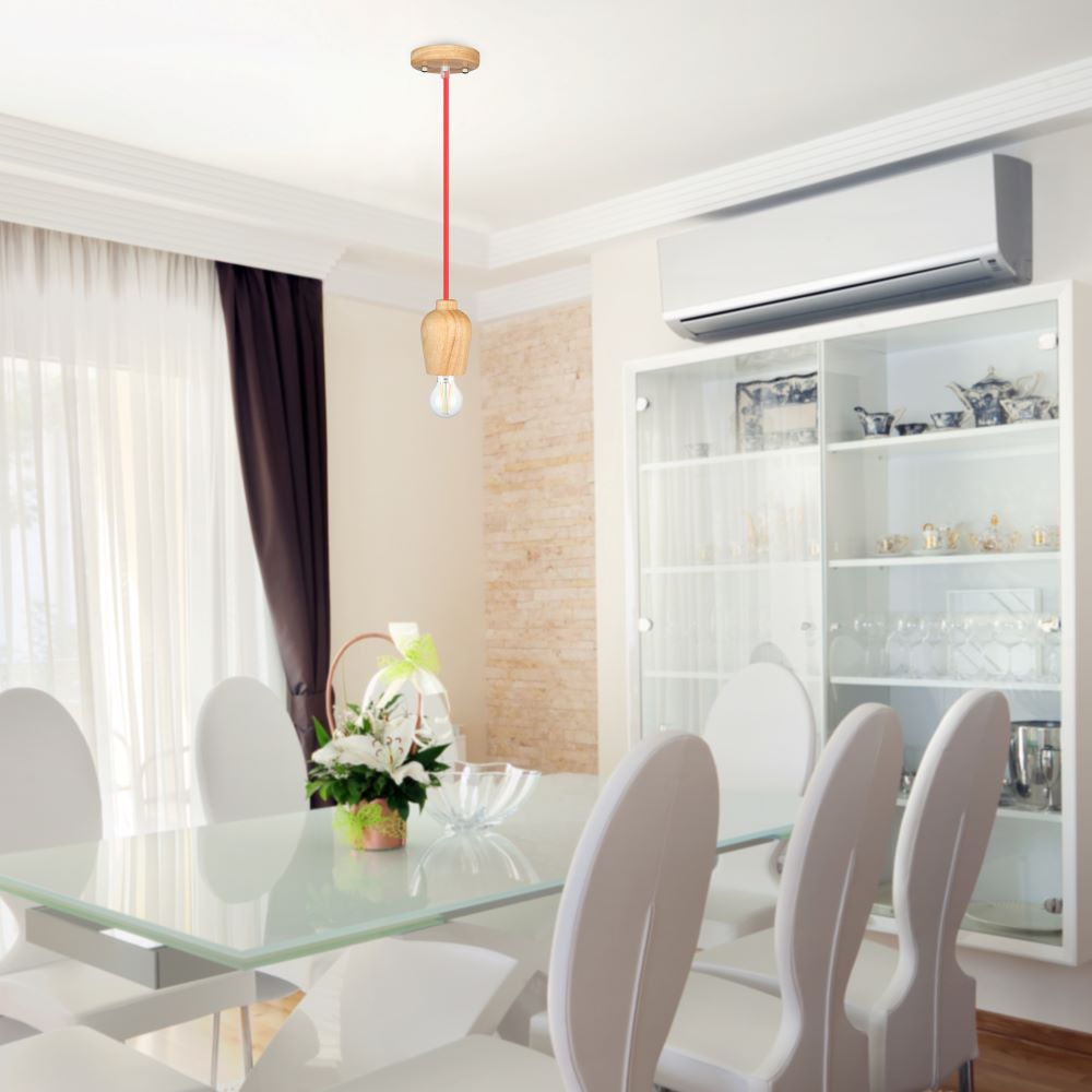 Lampadario con Portalampada Cavo Rosso img 2