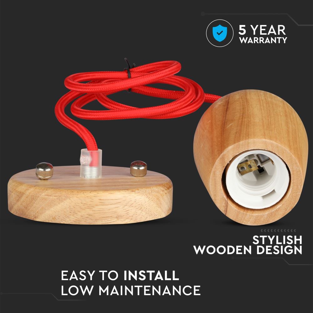 Lampadario con Portalampada Cavo Rosso