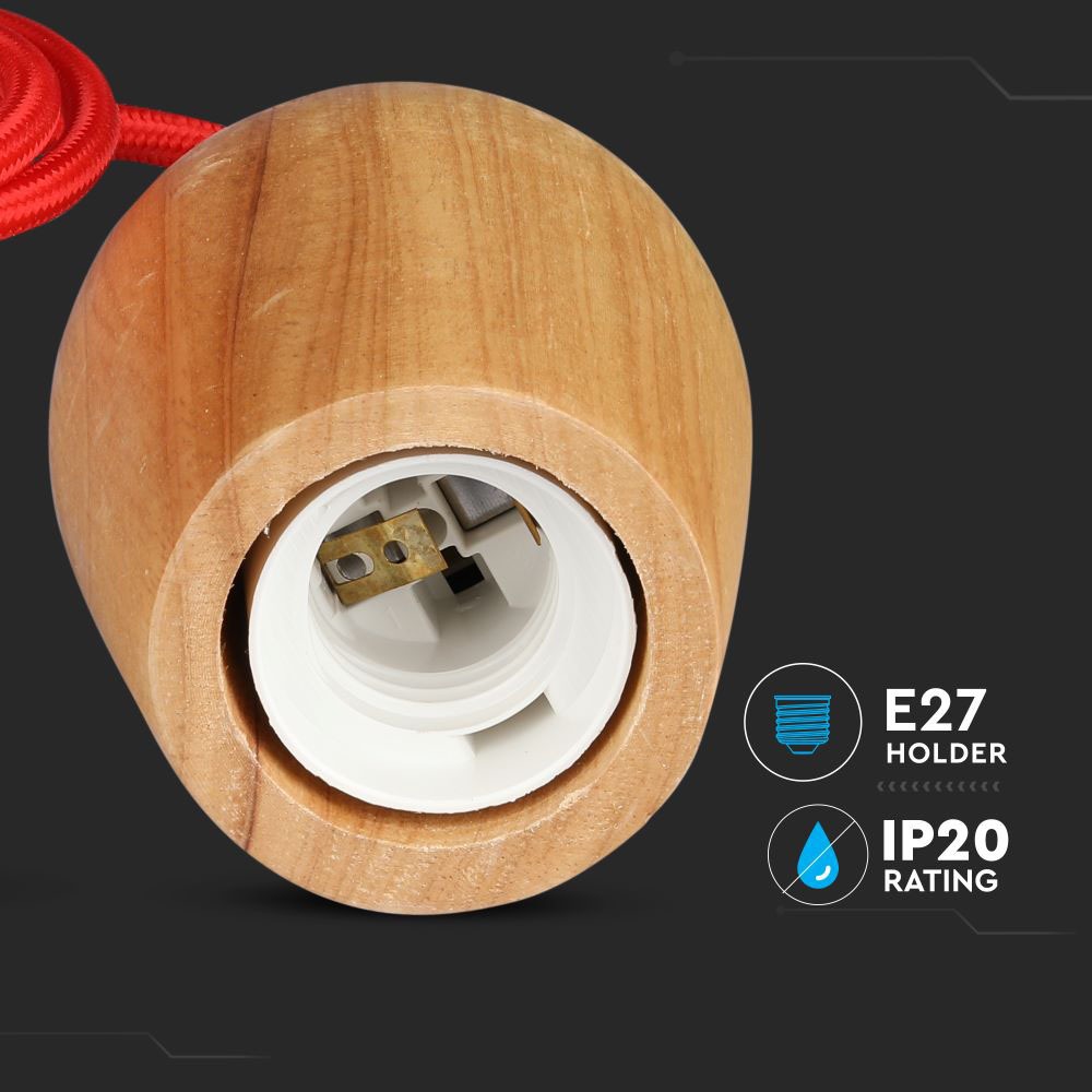 Lampadario con Portalampada Cavo Rosso img 1