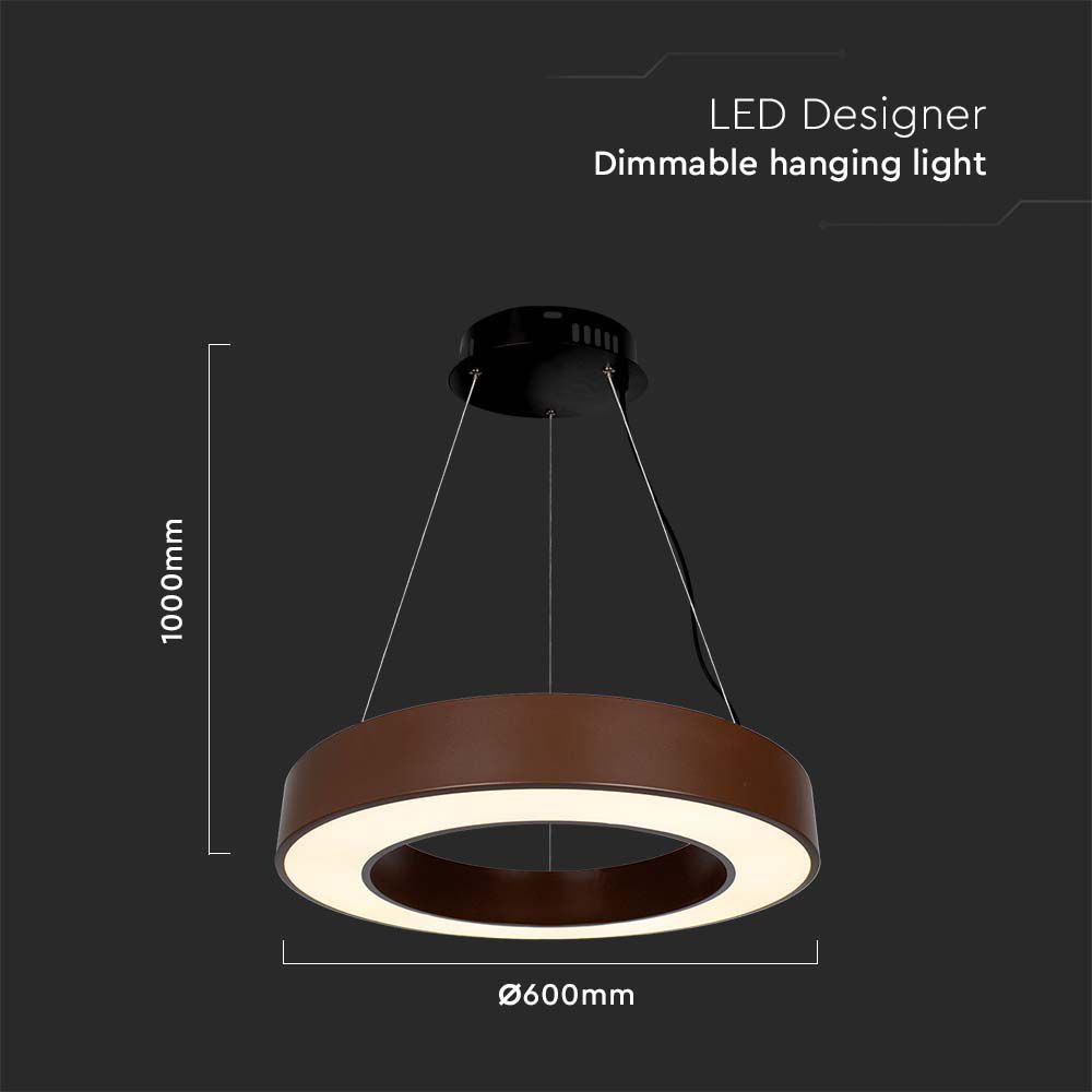 Lampadario LED a Sospensione Circolare Dimmerabile Colore Corten