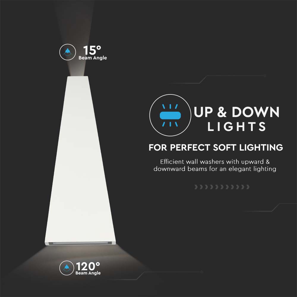 Lampada LED da Muro Doppio Fascio Luminoso Colore Bianco img 2