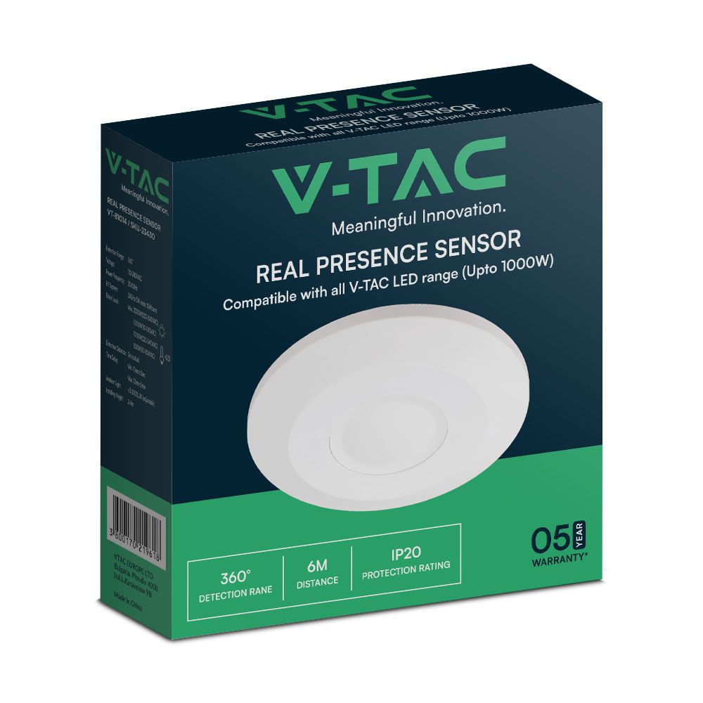 Real Presence Sensor 3m Radius White Body IP65