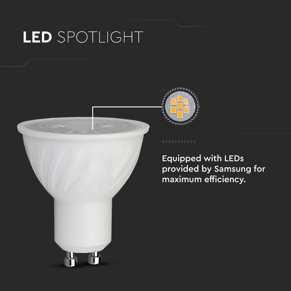 LED Spotlight SAMSUNG CHIP - GU10 6W  Ripple Plastic 10°D 3000K