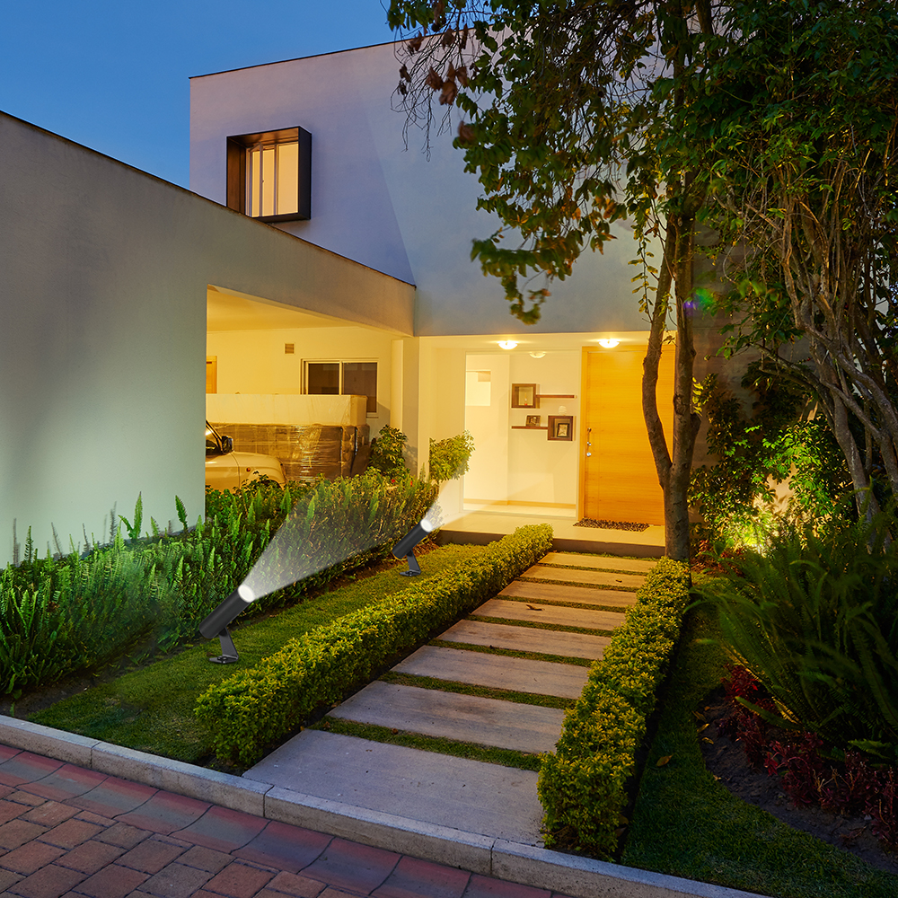 2W LED Spike Aluminum3000K Black Body IP65 Round