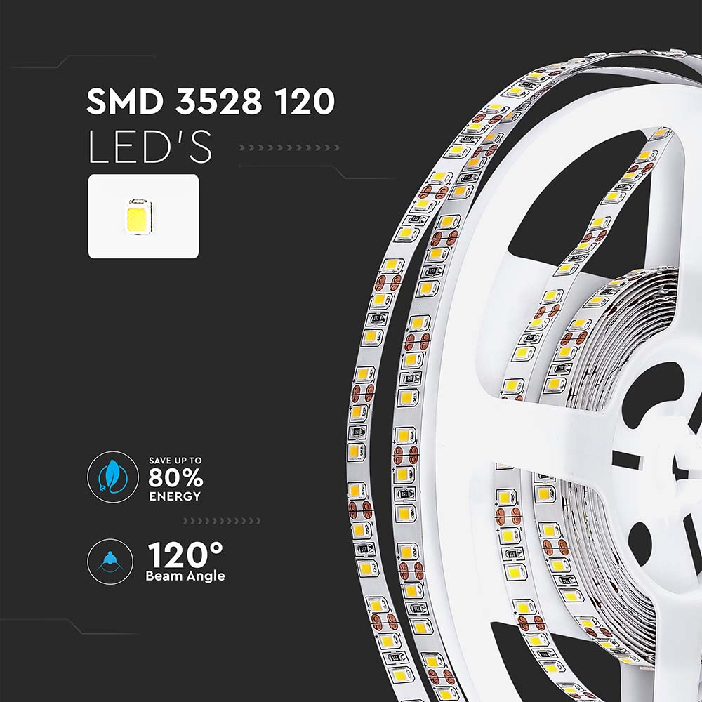 LED Strip SMD3528 - 120 LEDs 6400K IP20 img 1
