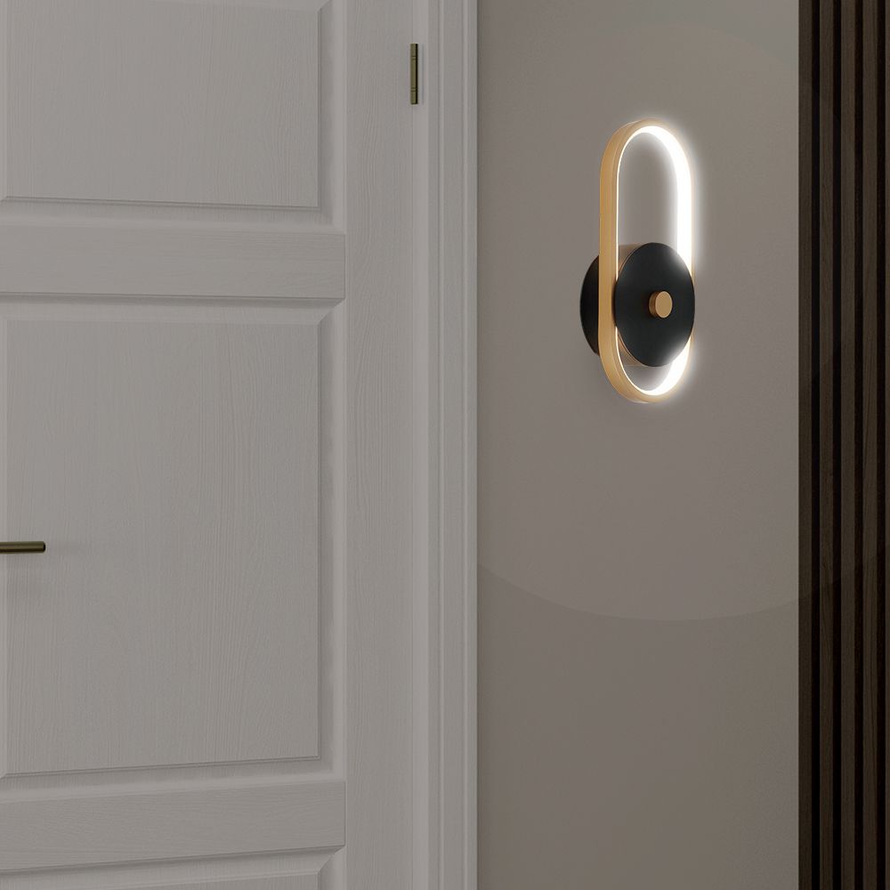 15W LED Outdoor Wall Light (L33*W15*H4.4mm) 3000K Black+Antique Brass Body IP65