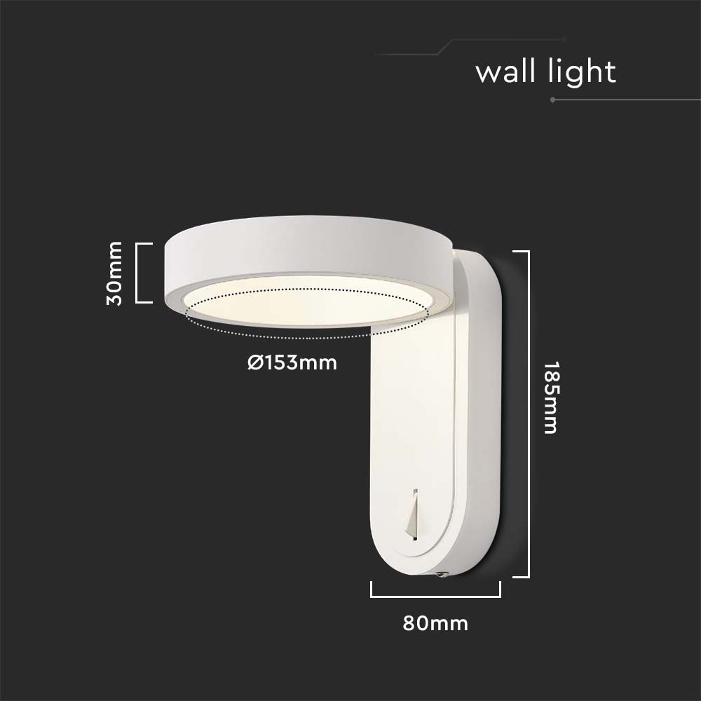 APPLIQUE LED 5W 3000K+4000K CORPO BIANCO IP65