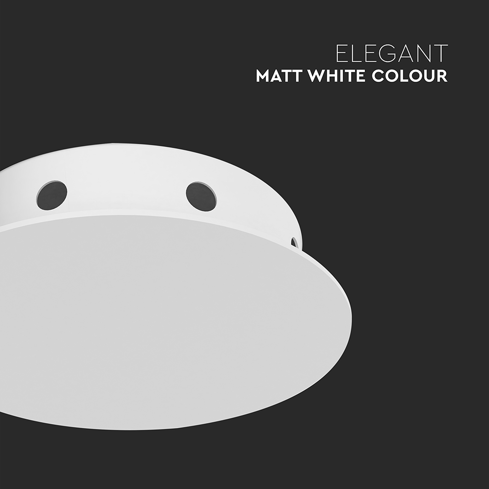 Rosone Magnetico per Lampadario d:150*h:35mm con 8 Fori laterali Colore Bianco Opaco img 1