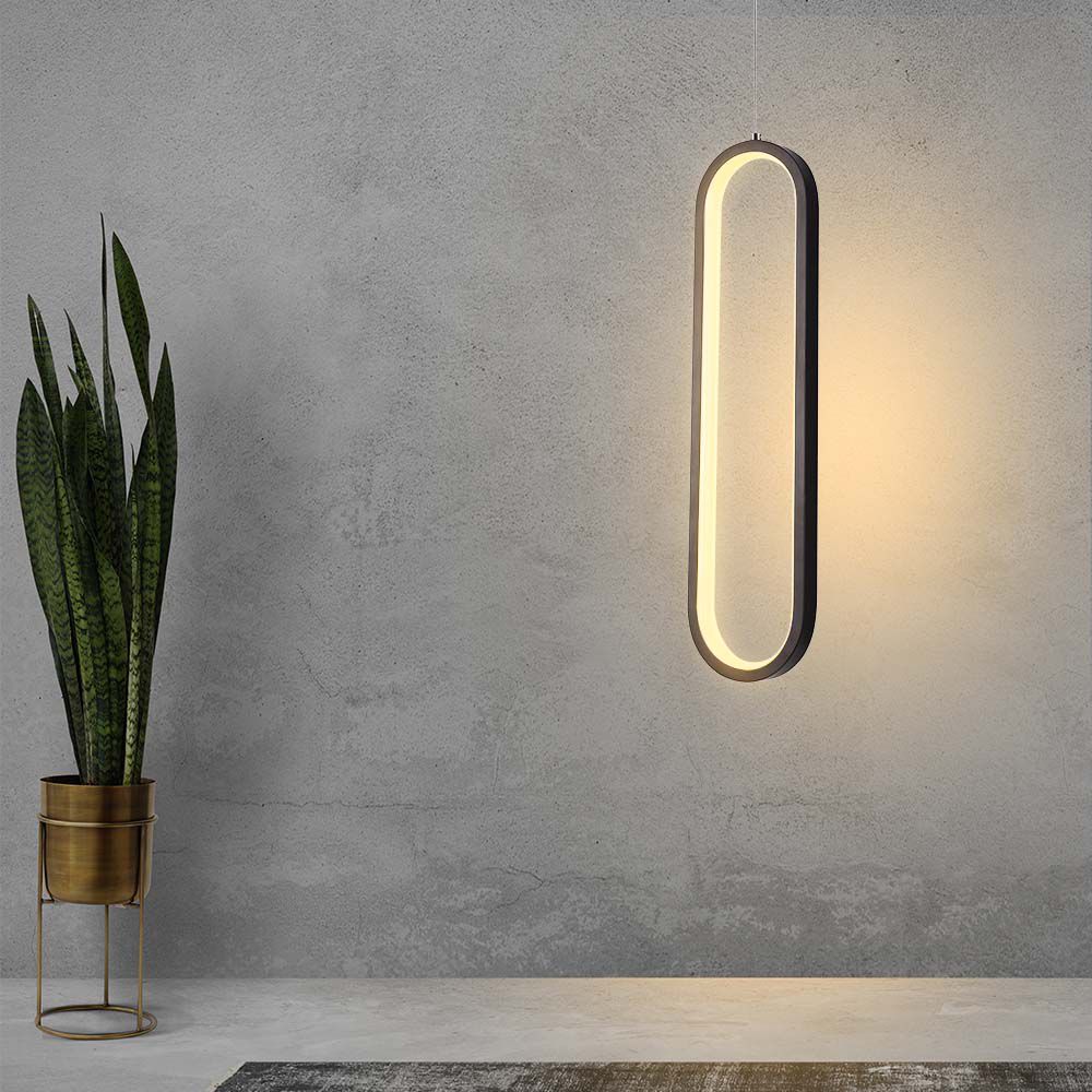 13W LED Hanging Lamp 40CM 3000K Black Body img 1