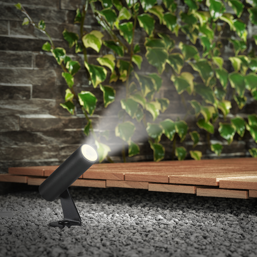 2W LED Spike Aluminum3000K Black Body IP65 Round img 1