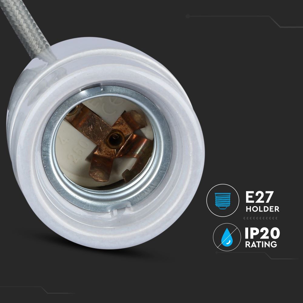 Lampadario con Portalampada Porcellana Grigio img 1