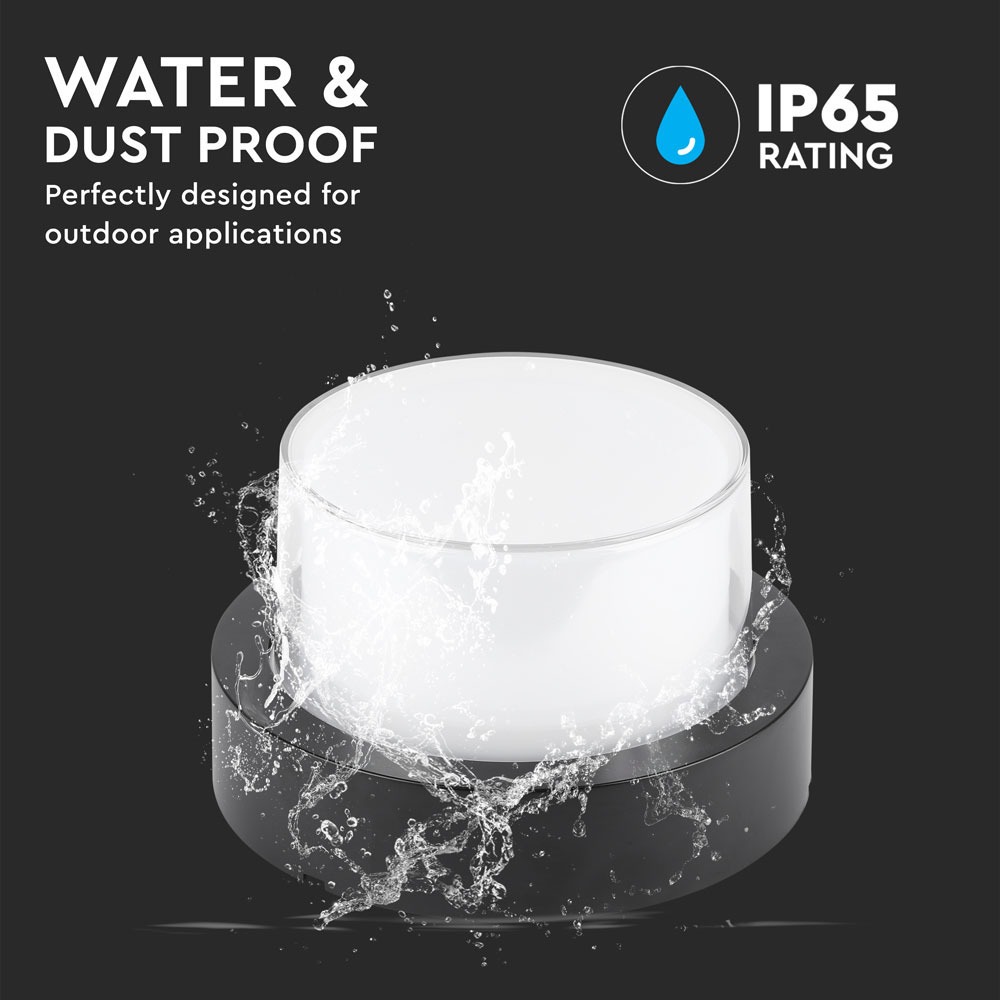 12W LED Wall Light Nero Rotondo 3000K img 1