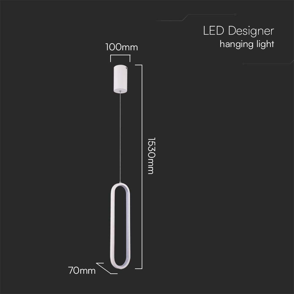 13W LED Hanging Lamp 40CM 3000K White Body