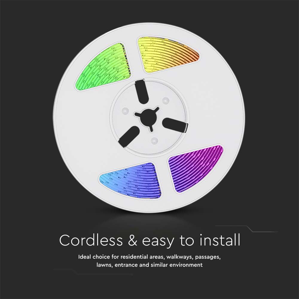 Kit Strip LED SMD2835 con Pannello Solare 1.2W/m RGB IP67