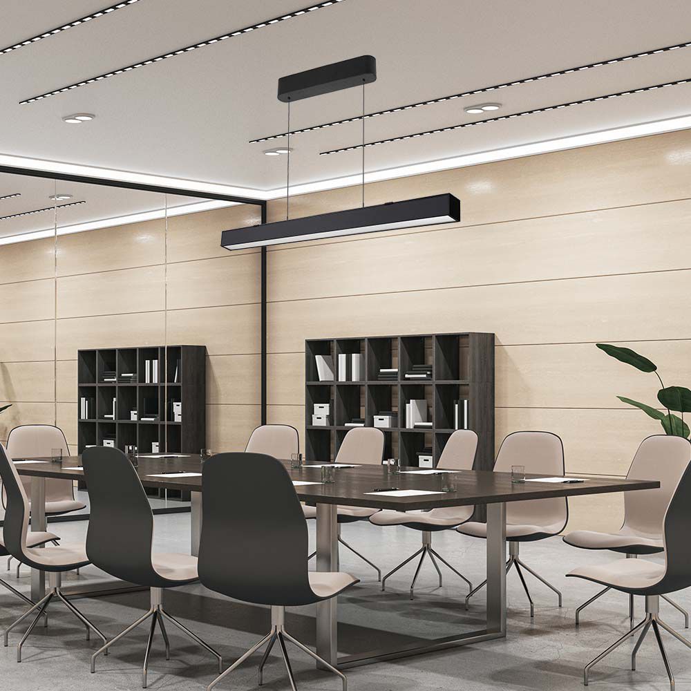 40W LED Linear Hanging Suspension Light : Up & Down System 3IN1 Black Body